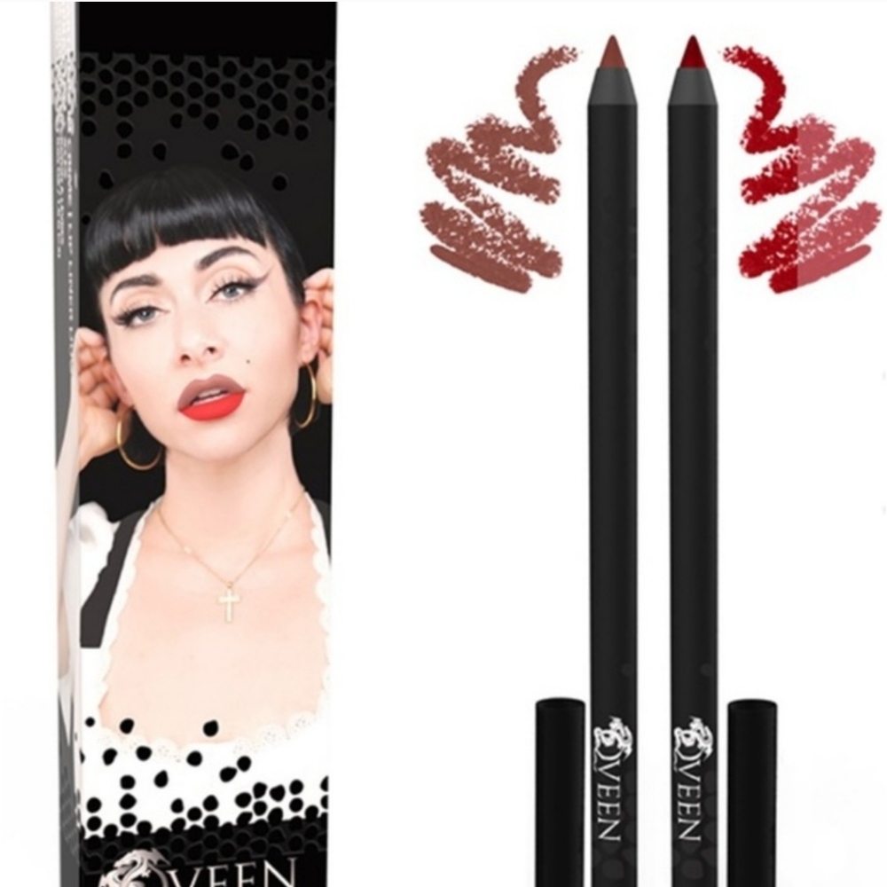 🌞 5 For $25 Qveen Beauty Partners Crime Lip Duo Lip Liners in Spray Tan & SOS